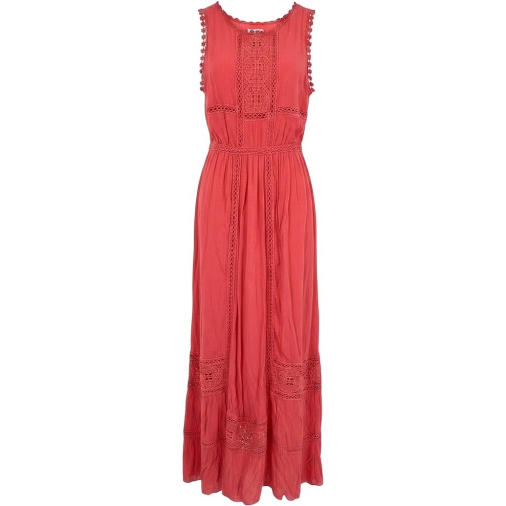 NWT Sophie‎ Max Coral Lace Maxi Dress Women's Size S
